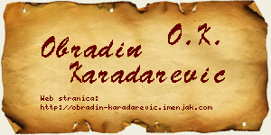 Obradin Karadarević vizit kartica